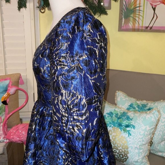 Lilly Pulitzer NWT Calyssa Party Dress Twilight Floral Brocade - Picture 11 of 12